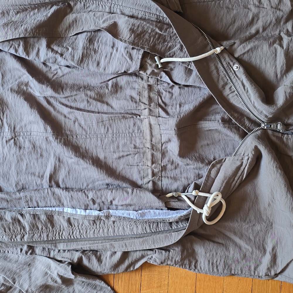 AllSaints, Calla Fishtail Parka Jacket Coat, Gray, EUC, Women's M - Picture 10 of 16
